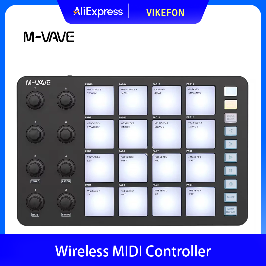 M-VAVE SMC-PAD Wireless MIDI C - Midi Controller Pad recension och pris