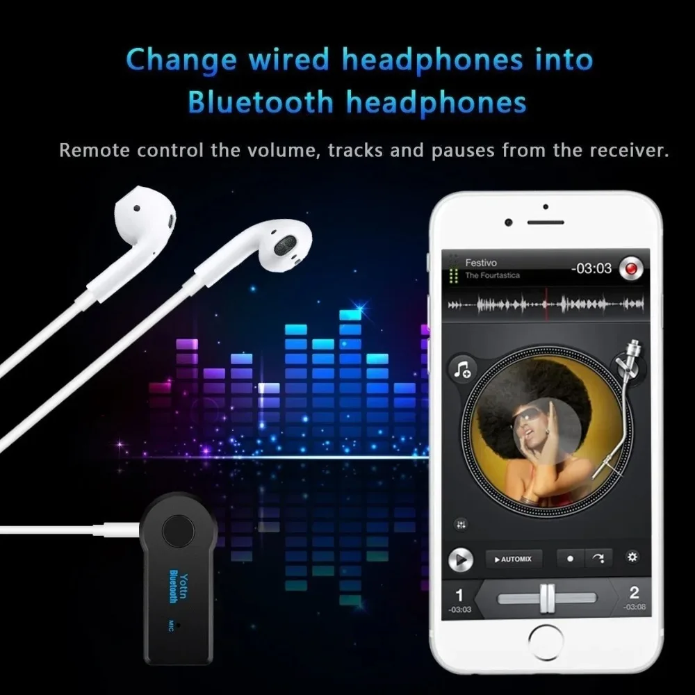 Bluetooth4.2 AUX Audio Stereo  - Audio Without Music recension och pris