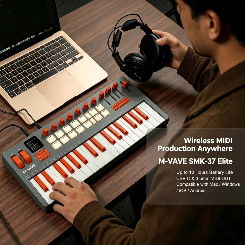 M-VAVE SMK-37 Elite Wireless M - Midi Controller Pad recension och pris
