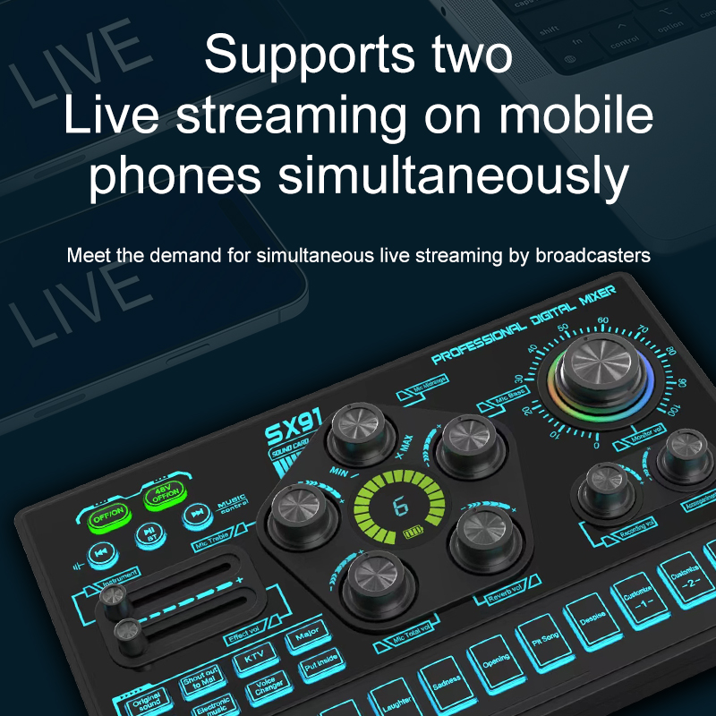 SX91 48V Audio Mixer with Voic - Audio Music Dj recension och pris