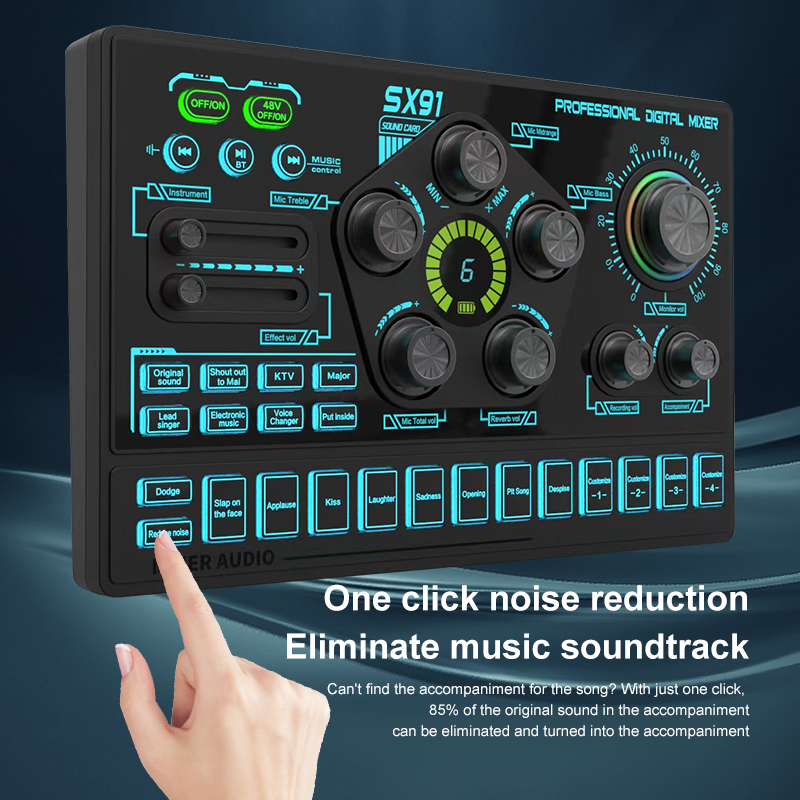 SX91 48V Audio Mixer with Voic - Audio Music Dj recension och pris