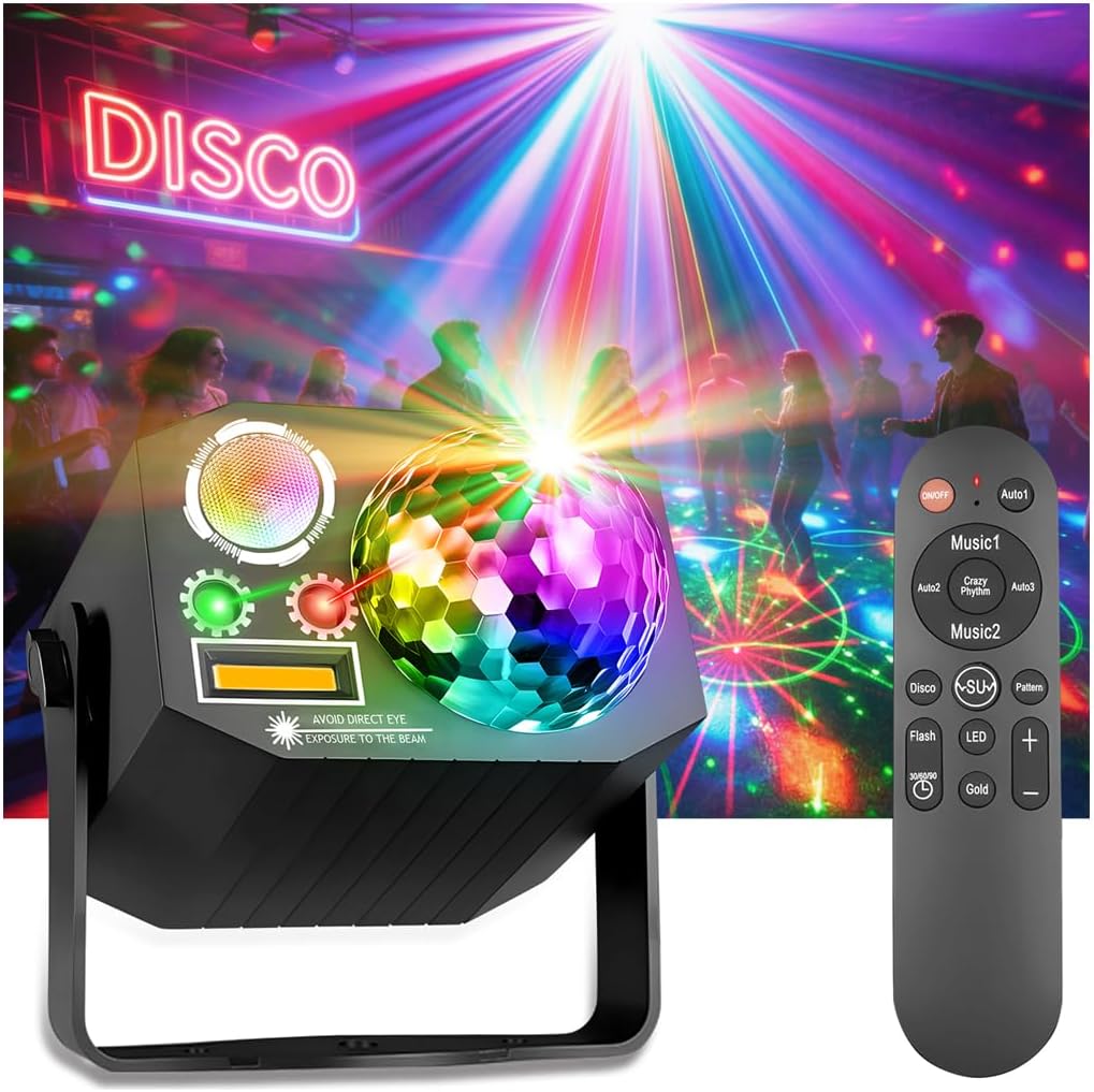 Dj Party Disco Ball Lights wit - Audio Music Dj recension och pris